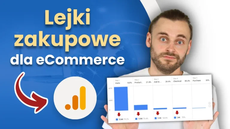 Ekspert analityki internetowej Paweł Piekarski prezentuje, jak korzystać z raportu Eksploracja ścieżki w Google Analytics 4. Banner wpisu blogowego z sylwetką autora.
