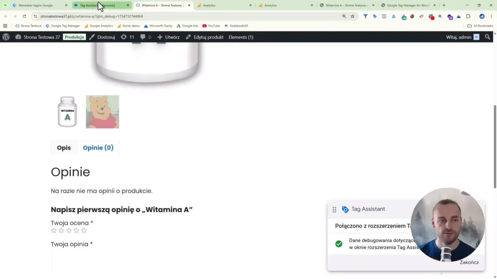 Zrzut ekranu przedstawiający sekcję opinii produktu
