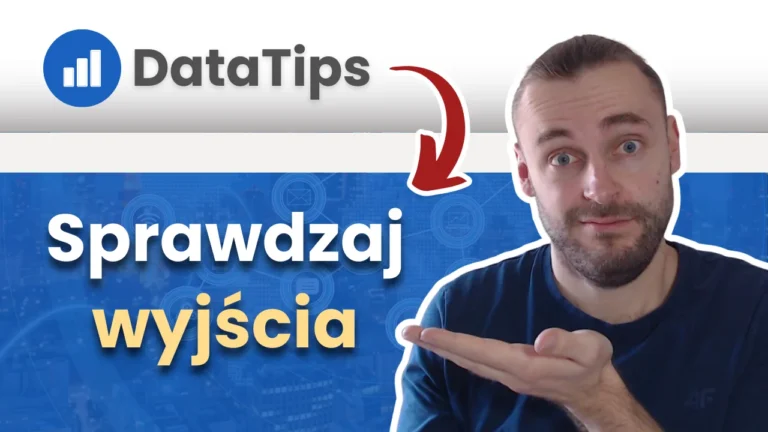 Ekspert analityki internetowej Paweł Piekarski prezentuje, jak sprawdzać współczynniki wyjść w Google Analytics 4. Banner wpisu blogowego z sylwetką autora.