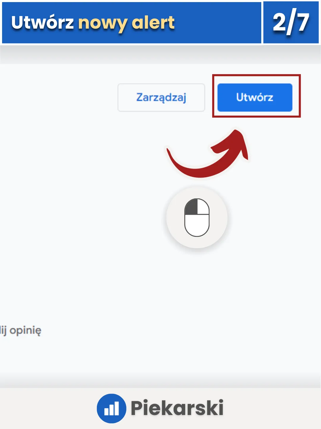 Zrzut ekranu przedstawiający możliwość utworzenia alertu w Google Analytics